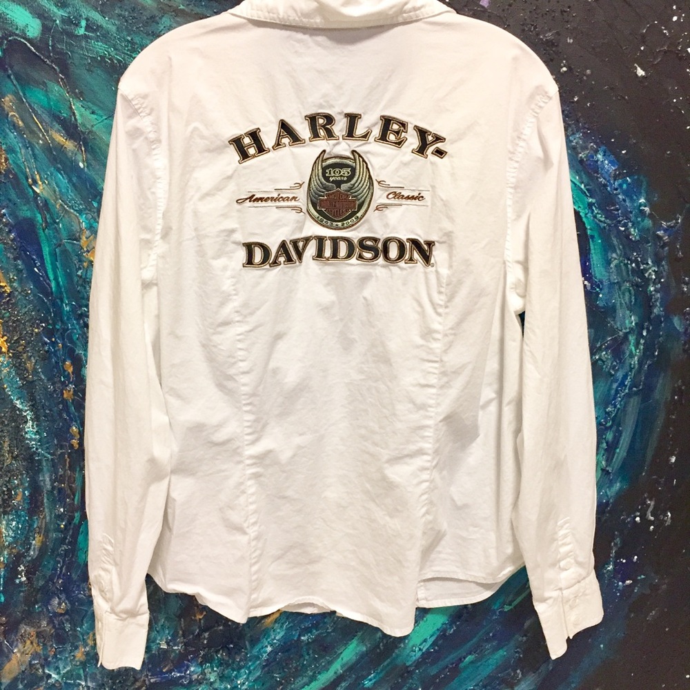 Harley Davidson Button Down Logo Top NWOT